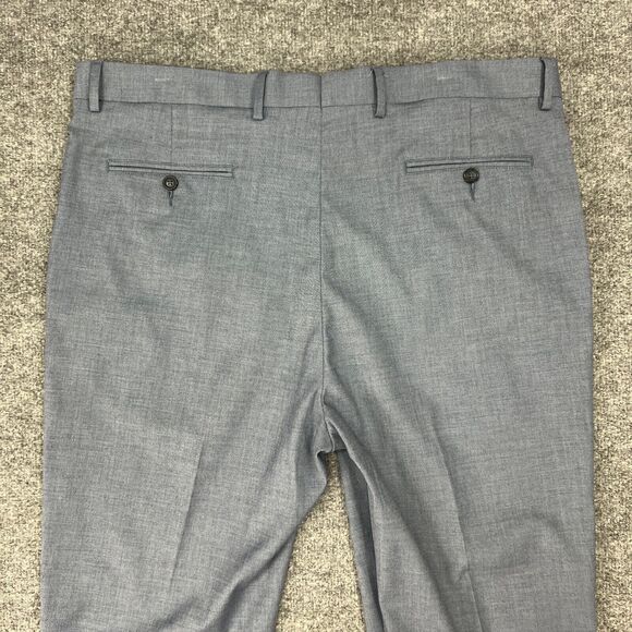 Daniel Cremieux Pants Mens 40 Shark Blue Straight Leg Stretch Flat Front Dress - Picture 9 of 11